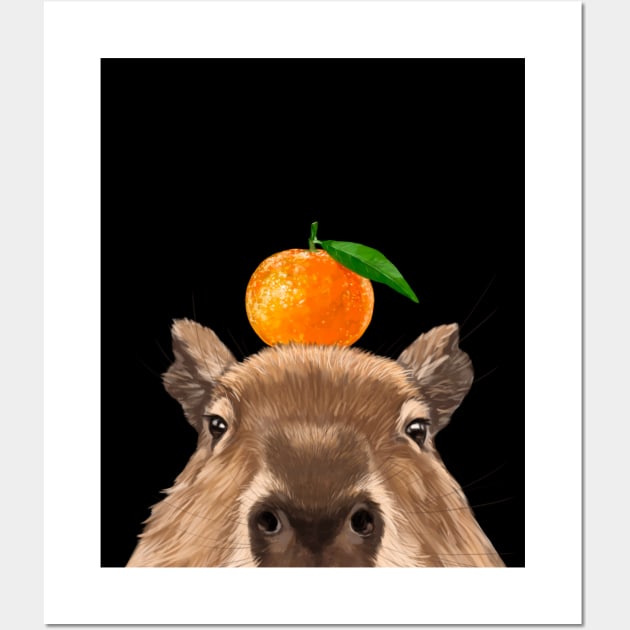 Peeking Capybara Wall Art by bignosework